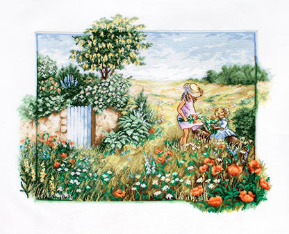 Cross Stitch Kit Luca-S - Landscape with Poppies, BU4013