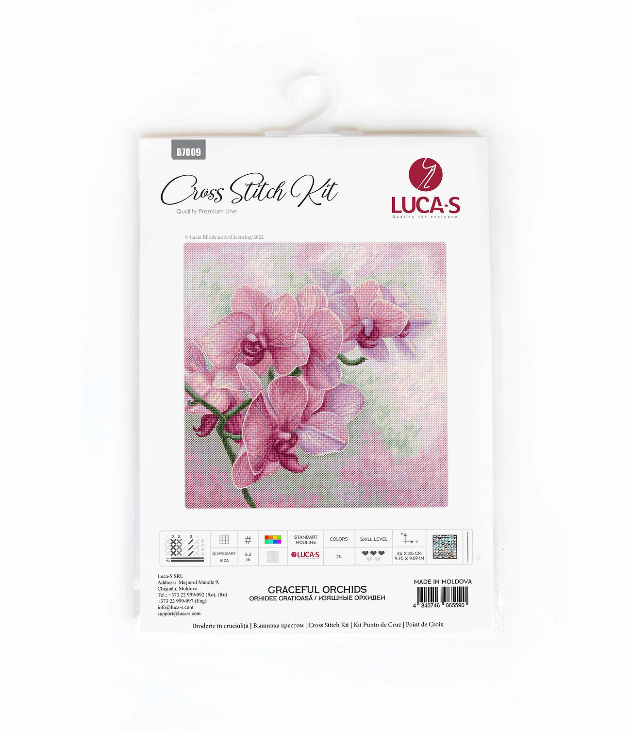 Набор для вышивки крестом Luca-S - Изящные орхидеи B7009