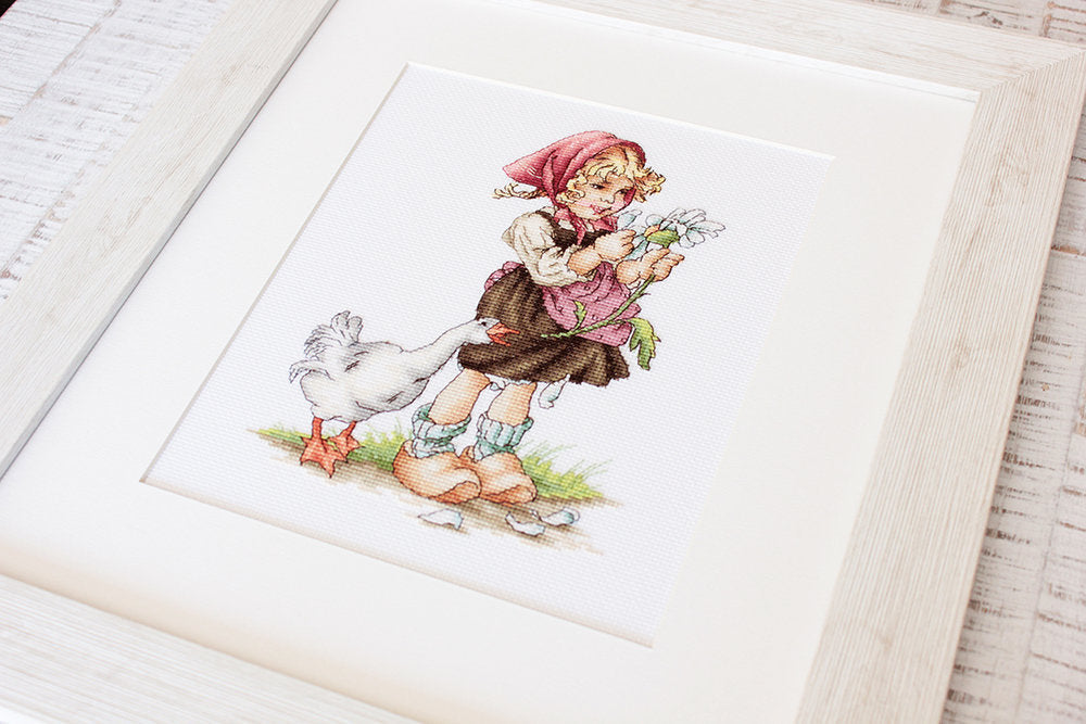 Cross Stitch Kit Luca-S - Girl with the Goose, B1047