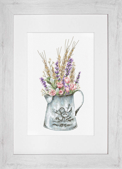 Cross Stitch Kit Luca-S - Bouquet with lavender - HobbyJobby