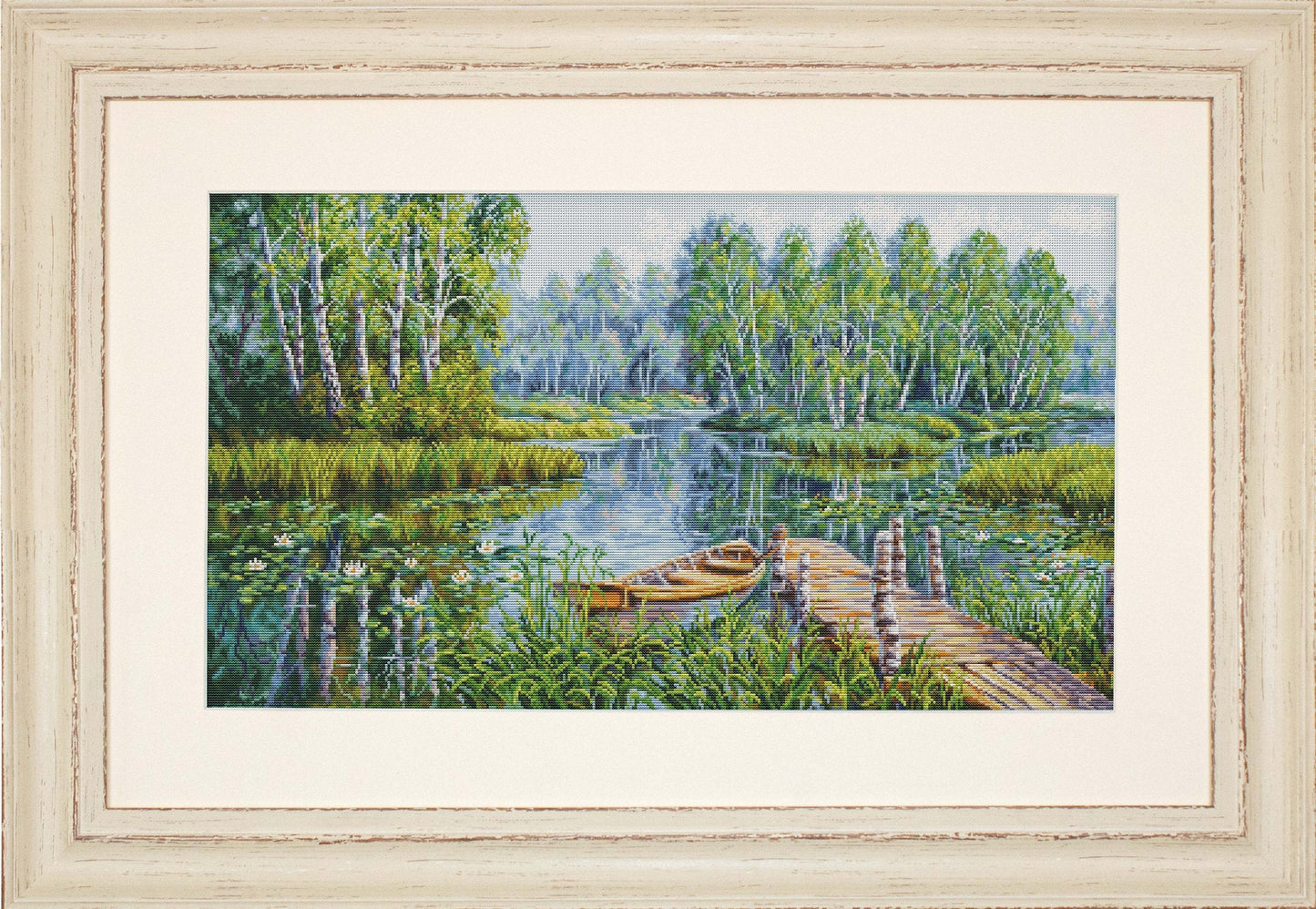Cross Stitch Kit Luca-S - Birches at the Edge of the Lake, BU5012