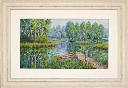 Cross Stitch Pattern Luca-S - Birches at the edge of the lake, P5012