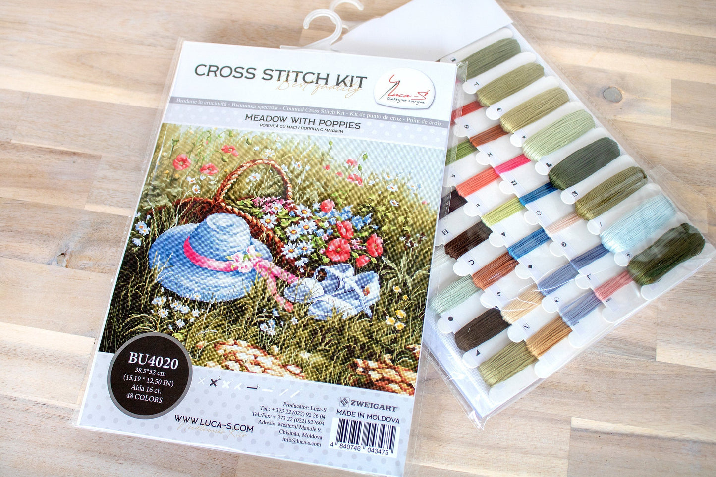 Cross Stitch Kit Luca-S - Meadow with Poppies, BU4020