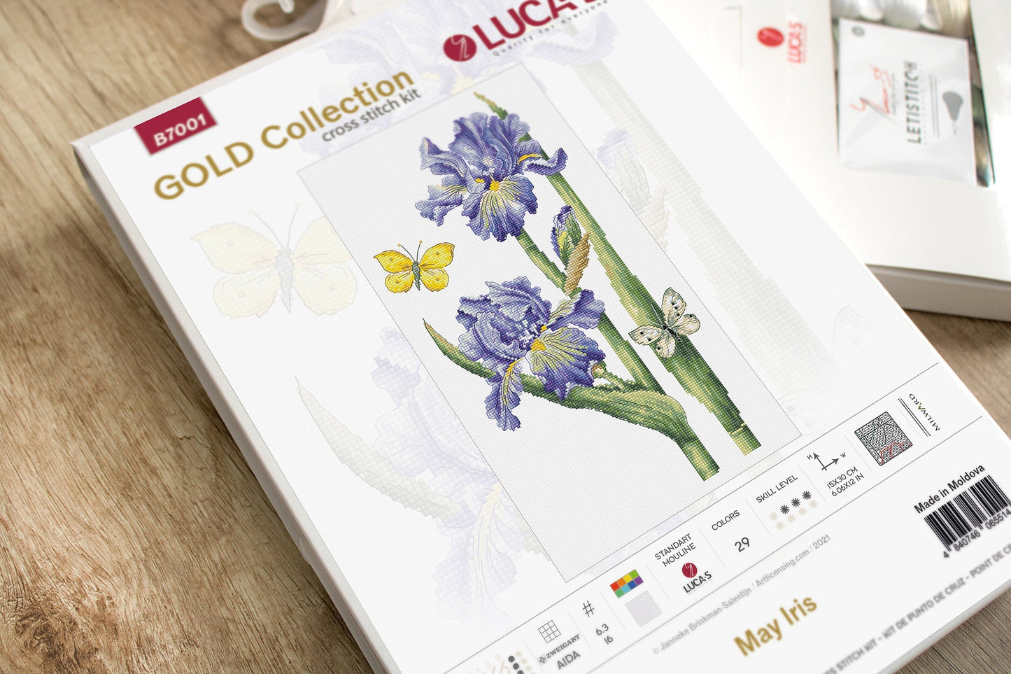 Cross Stitch Kit Luca-S Gold - May Iris - HobbyJobby