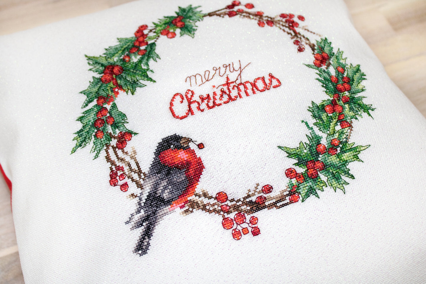 Pillow Kit - Cross Stitch - Christmas Bird, PB197
