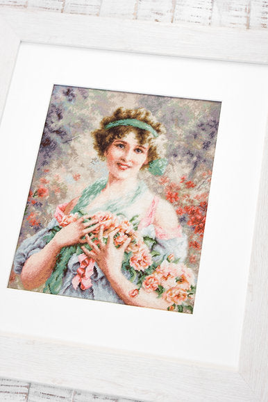 Cross Stitch Kit Luca-S - The girl with the Roses, B553