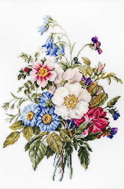Cross Stitch Kit Luca-S - Summer Flower Bouquet, BU4004