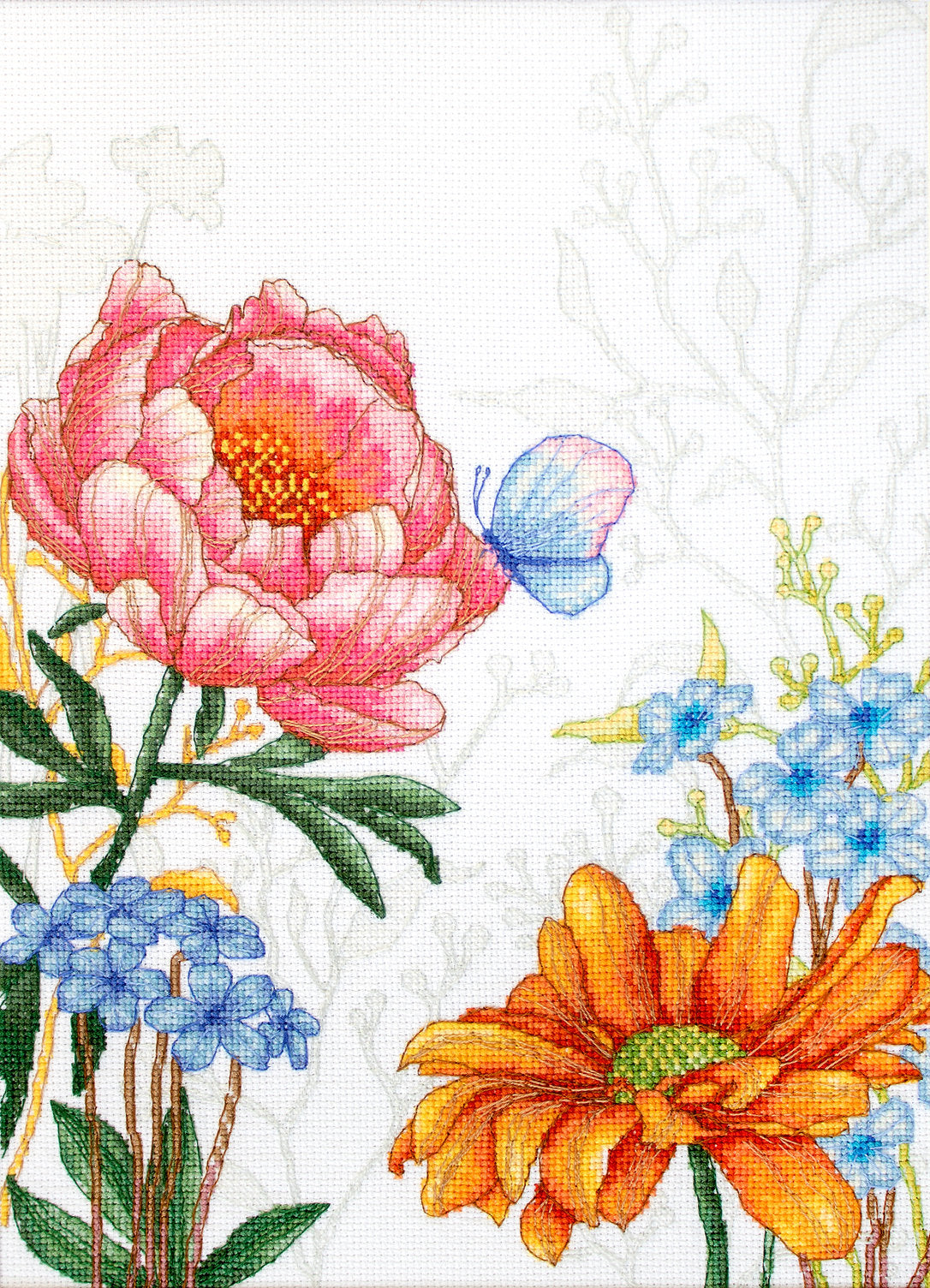Cross Stitch Kit Luca-S - Flowers and Butterflies, BU4019