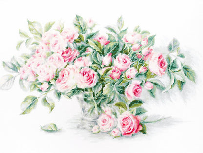 Cross Stitch Kit - Bouquet of Pink Roses, B2286