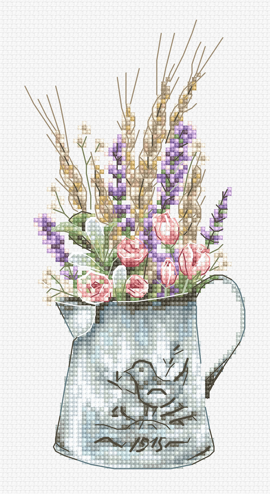 Cross Stitch Kit Luca-S - Bouquet with lavender - HobbyJobby