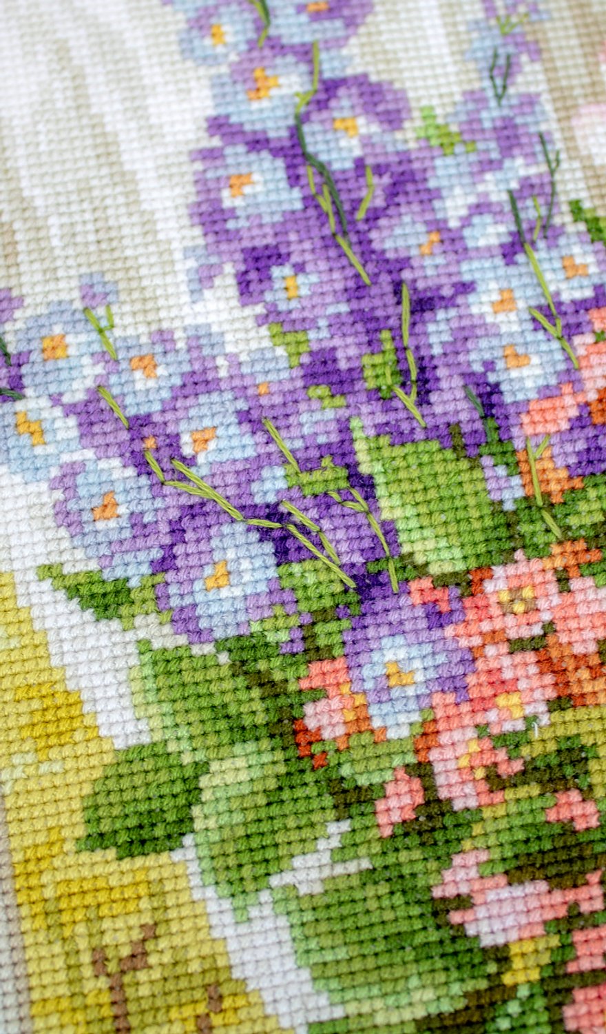 Cross Stitch Kit Luca-S - Roses and Delphiniums, BU4016