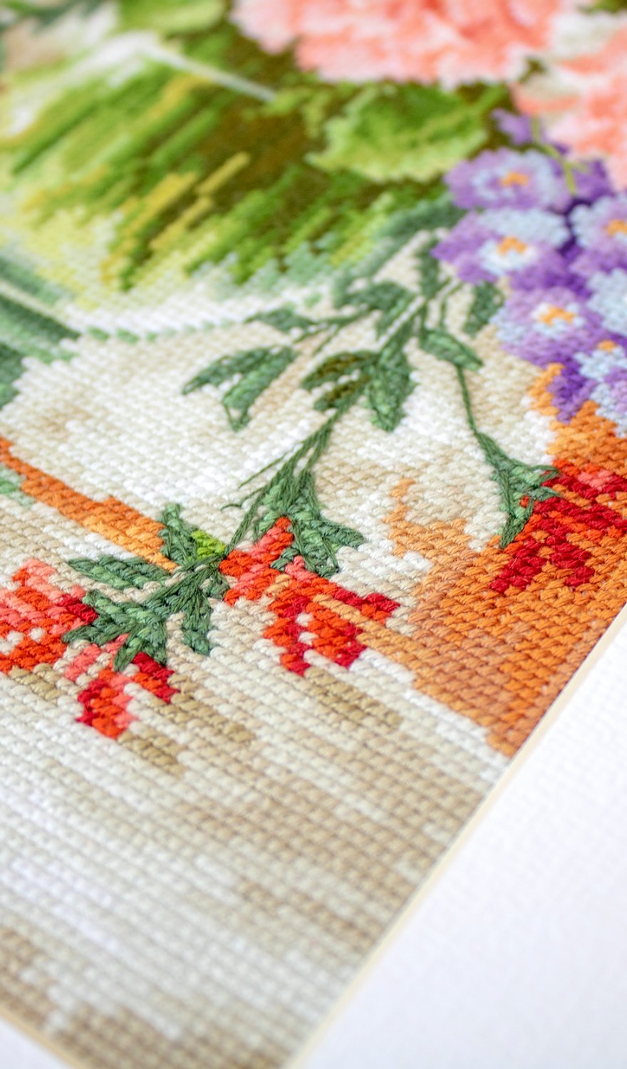 Cross Stitch Kit Luca-S - Roses and Delphiniums, BU4016