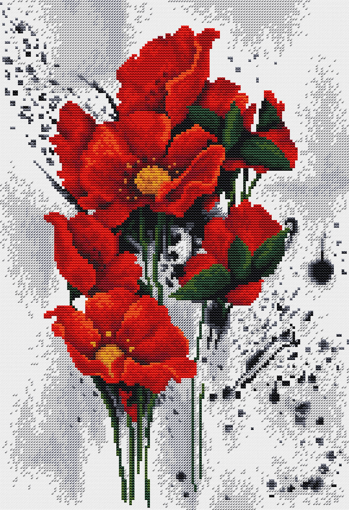 Cross Stitch Pattern Luca-S - The Poppies, P7014