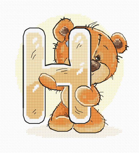 Cross Stitch Kit Alphabet - Luca-S Kit - Letter „H” B1209