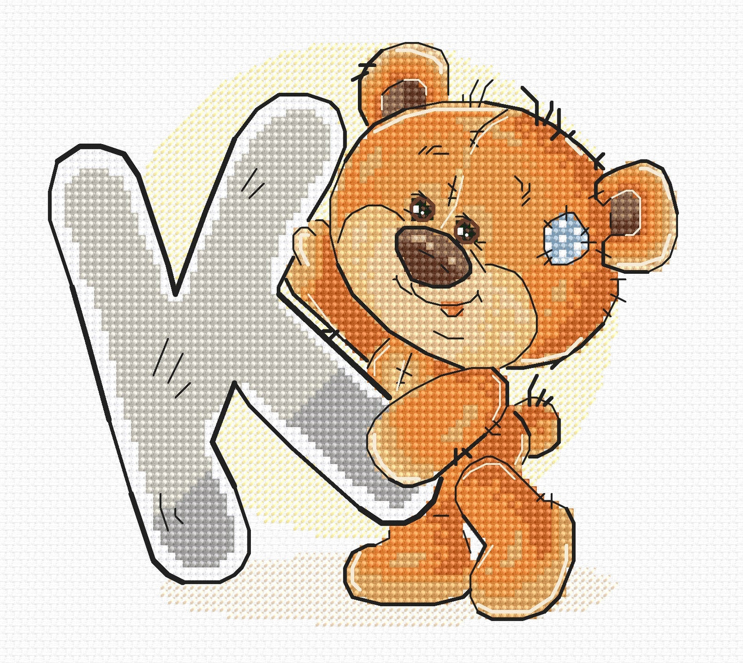 Cross Stitch Kit Alphabet - Luca-S Kit - Letter „K” B1212