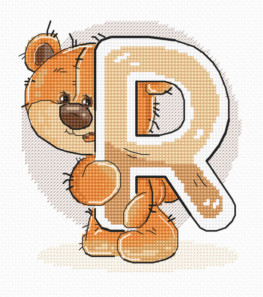 Cross Stitch Kit Alphabet - Luca-S Kit - Letter „R” B1219