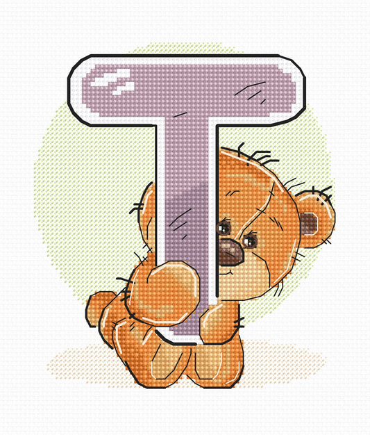 Cross Stitch Kit Alphabet - Luca-S Kit - Letter „T” B1221
