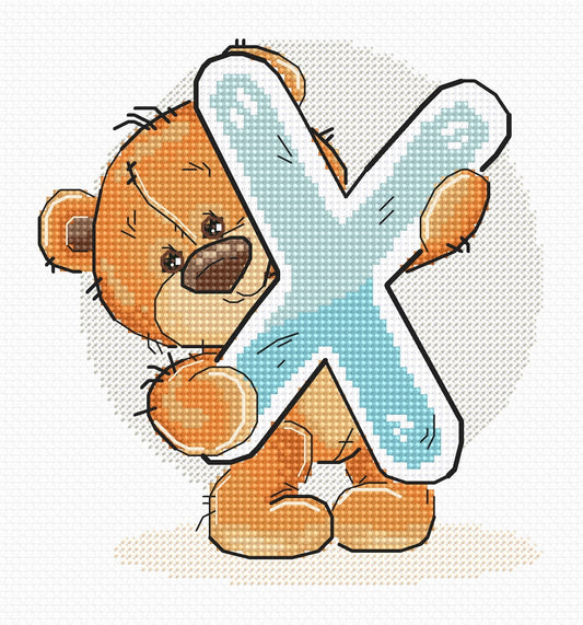 Cross Stitch Kit Alphabet - Luca-S Kit - Letter „X” B1225