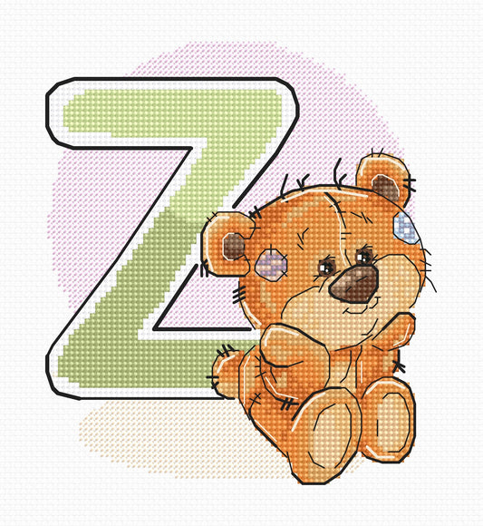 Cross Stitch Kit Alphabet - Luca-S Kit - Letter „Z” B1227