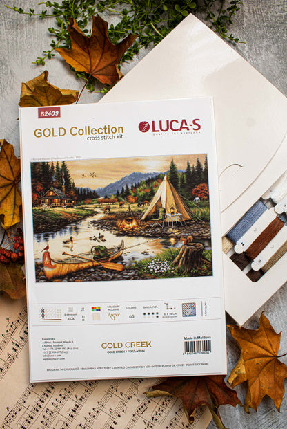 Набор для вышивки крестом Luca-S GOLD - Золотой ручей, B2409