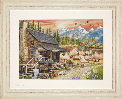 Cross Stitch Kit Luca-S GOLD - Log Cabin General Store, B2413