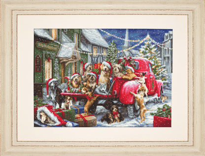 Cross Stitch Kit Luca-S - Puppies Christmas, B2414