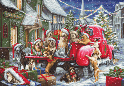 Cross Stitch Kit Luca-S - Puppies Christmas, B2414