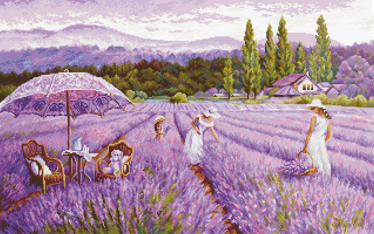 Cross Stitch Kit Luca-S GOLD - Lavender Field, BU5008
