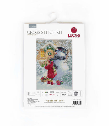 Набор для вышивки крестом Luca-S - Девушка с подарками, BU5018