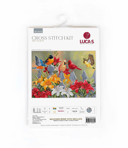 Набор для вышивки крестом Luca-S - Птички на заднем дворе с лилейниками, BU5024