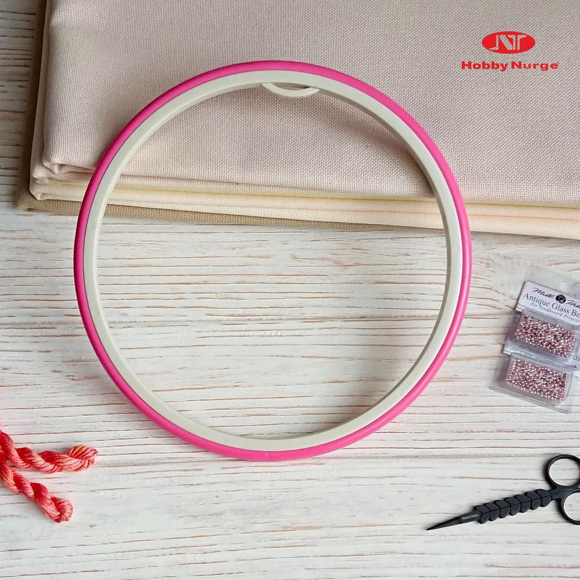 Embroidery Hoops - Plastic Embroidery Hoop With Elastic Fastening, Round